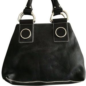 MAXX NEW YORK Medium Black Leather Handle Bag